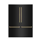 ZLINE 60 Inch Built-In Refrigerator – Black Stainless Steel – Internal Water & Ice Dispenser – Bronze Accents (RBIVZ-BS-60-CB)