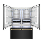 ZLINE 60 Inch Built-In Refrigerator – Black Stainless Steel – Internal Water & Ice Dispenser – Bronze Accents (RBIVZ-BS-60-CB)