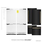 ZLINE 60 Inch Built-In Refrigerator – Black Stainless Steel – Internal Water & Ice Dispenser – Bronze Accents (RBIVZ-BS-60-CB)
