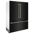ZLINE 60 Inch Built-In Refrigerator – Black Stainless Steel – Internal Water & Ice Dispenser – Bronze Accents (RBIVZ-BS-60-CB)