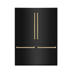ZLINE 60 in Built-In Refrigerator 32.2 cu. ft. Internal Water & Ice Dispenser Black Stainless Steel Gold Accents (RBIVZ-BS-60-G)