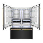 ZLINE 60 in Built-In Refrigerator 32.2 cu. ft. Internal Water & Ice Dispenser Black Stainless Steel Gold Accents (RBIVZ-BS-60-G)