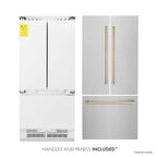 ZLINE 36" French Door Built-In Bottom Freezer Refrigerator 19.6 cu. ft. Water Dispenser Ice Maker Champagne Bronze Accents (RBIVZ-SN-36-CB)