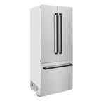 ZLINE 36 in. French Door Built-In Bottom Freezer Refrigerator 19.6 cu. ft. Satin Stainless Steel Matte Black Accents Water Dispenser Ice Maker (RBIVZ-SN-36-MB)