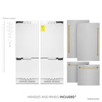 ZLINE 60-Inch French Door Built-In Refrigerator 32.2 cu. ft. Water Dispenser Ice Maker Satin Stainless Steel Polished Gold Accents (RBIVZ-SN-60-G)