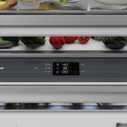 ZLINE 36 in. Panel Ready Built-In French Door Bottom Freezer Refrigerator 19.6 cu. ft. Water Dispenser Ice Maker Graphite Gray Interior Champagne Bronze Accents (GRBIVZ-36-CB)