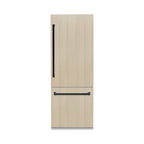 ZLINE 30 in. Built-In Panel Ready Bottom Freezer Refrigerator 16.1 cu. ft. Internal Water & Ice Dispenser Matte Black Handles (RBIVZ-30-MB)