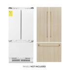 ZLINE 36 in. French Door Built-In Refrigerator Panel Ready 19.6 cu. ft. Internal Water & Ice Dispenser Gold Handles (RBIVZ-36-G)