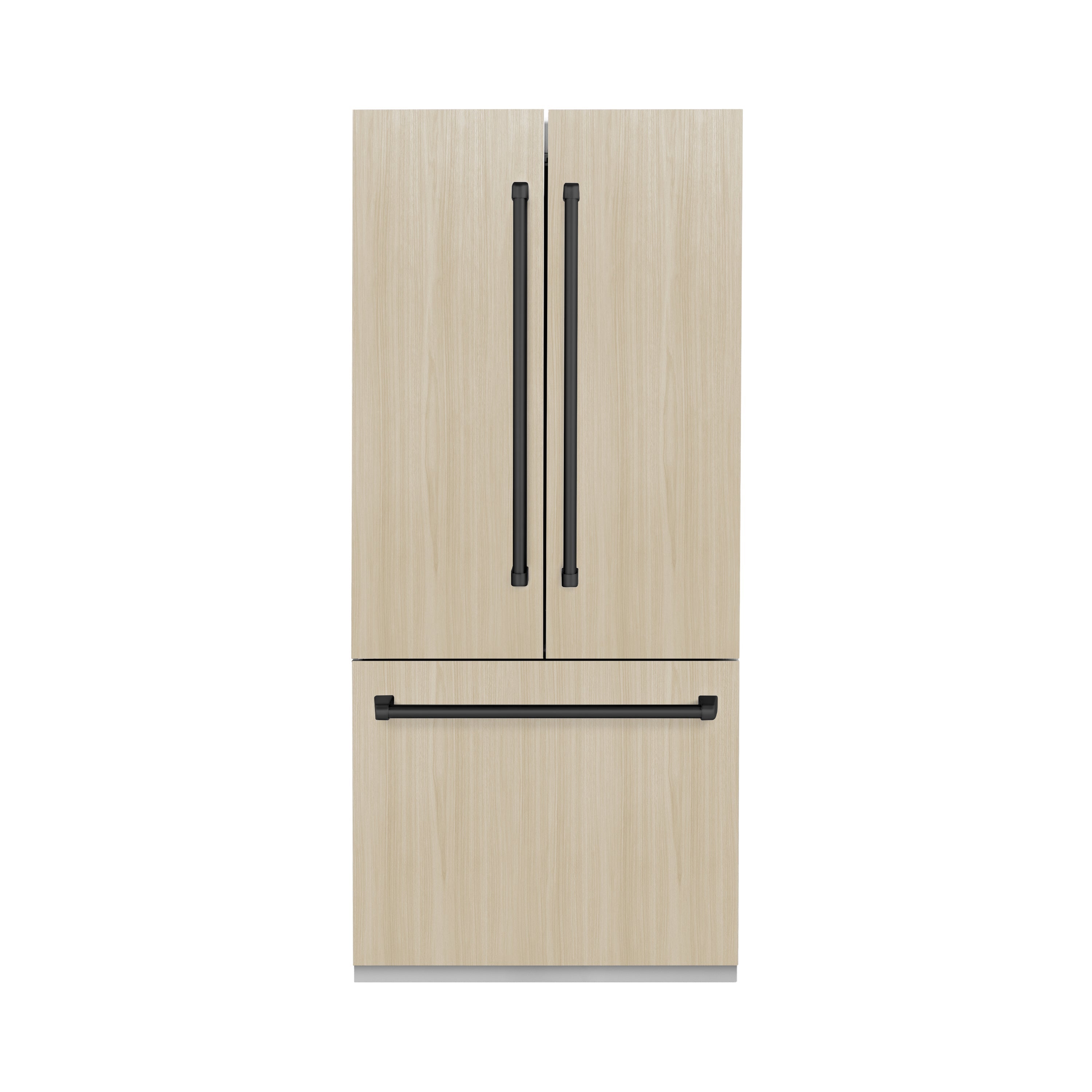 ZLINE 36" Built-In French Door Refrigerator 19.6 cu. ft. Panel Ready Internal Water & Ice Dispenser Matte Black Handles (RBIVZ-36-MB)