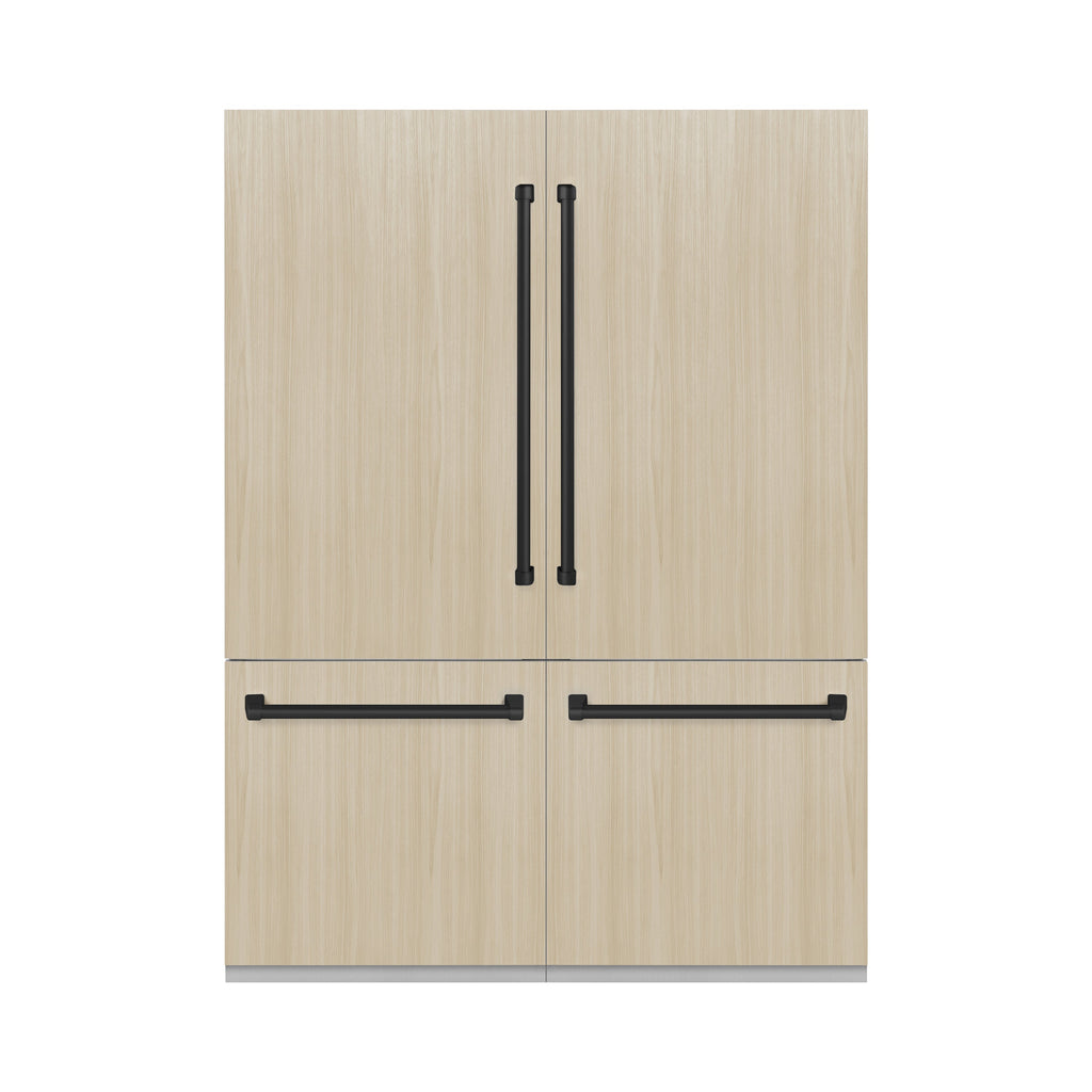 ZLINE 60 in Built-In French Door Refrigerator 32.2 cu. ft Panel Ready Matte Black Handles (RBIV-60-MB)
