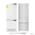 ZLINE 30 in Built-In Refrigerator 16.1 cu. ft Internal Water & Ice Dispenser Gold Accents (RBIVZ-304-30-G)