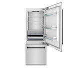 ZLINE 30 in. Built-In Refrigerator 16.1 cu. ft. Internal Water & Ice Dispenser Matte Black Accents (RBIVZ-304-30-MB)