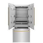 ZLINE 36 in. Built-In Refrigerator 19.6 cu. ft. Water & Ice Dispenser Bronze Accents (RBIVZ-304-36-CB)
