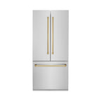 ZLINE 36 in. Built-In Refrigerator 19.6 cu. ft. Water & Ice Dispenser Gold Accents (RBIVZ-304-36-G)