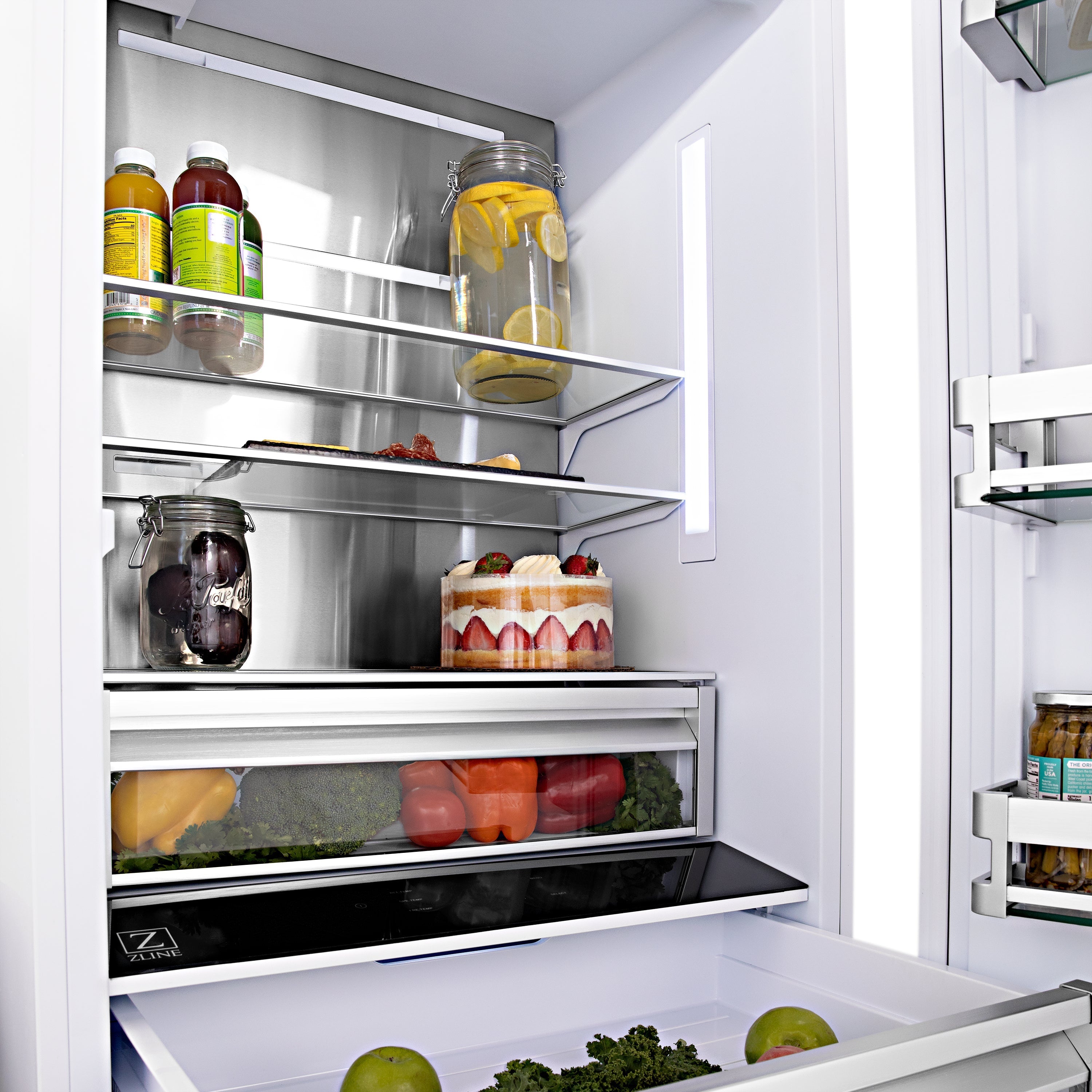 ZLINE 36 in Built-In Refrigerator 19.6 cu. ft. Water & Ice Dispenser Matte Black Accents (RBIVZ-304-36-MB)