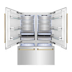 ZLINE 60" Built-In Refrigerator Internal Water & Ice Dispenser Stainless Steel Gold Accents (RBIVZ-304-60-G)