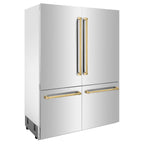 ZLINE 60" Built-In Refrigerator Internal Water & Ice Dispenser Stainless Steel Gold Accents (RBIVZ-304-60-G)