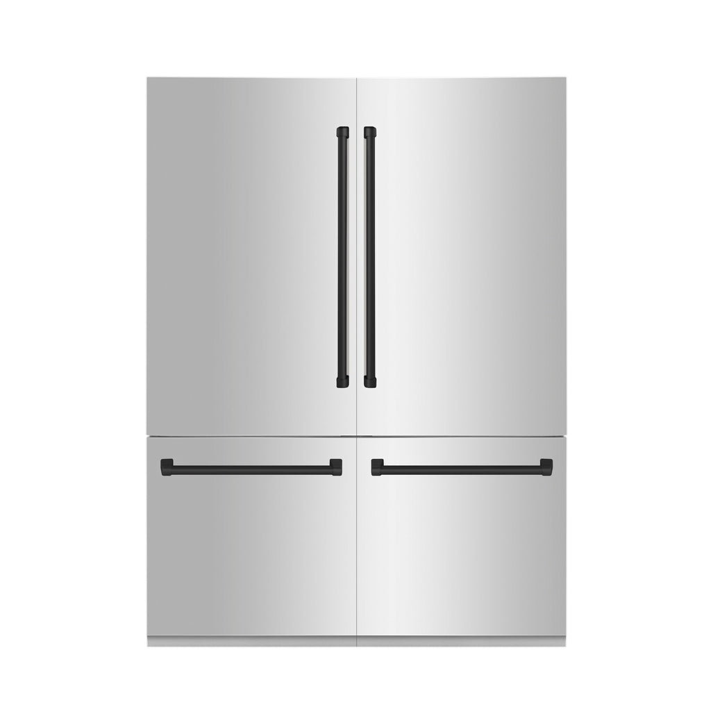 ZLINE 60 Inch Built-In Refrigerator with Internal Water & Ice Dispenser, Matte Black Accents (RBIVZ-304-60-MB)