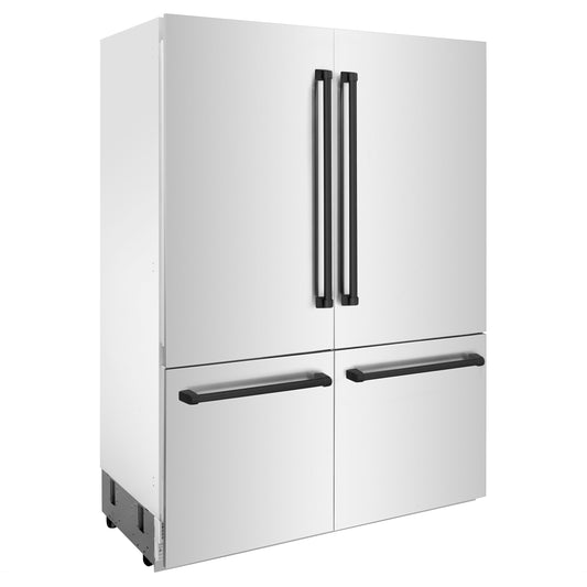 ZLINE 60 Inch Built-In Refrigerator with Internal Water & Ice Dispenser, Matte Black Accents (RBIVZ-304-60-MB)