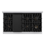 ZLINE Autograph Edition 48 in. Classic Double Oven Dual Fuel Range with 8 Burners, 6.7 cu. ft., Stainless Steel with White Matte Doors and Champagne Bronze Accents (CDRZ-WM-48-CB)