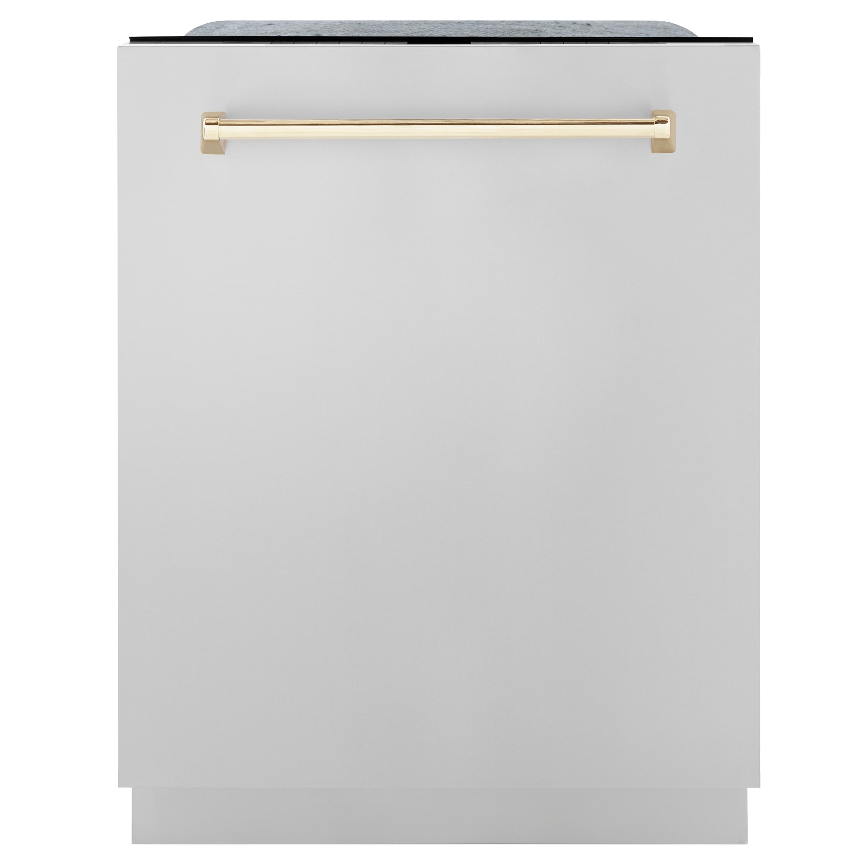 ZLINE Autograph Edition 24 In. Tall Dishwasher, Touch Control, in Stainless Steel with Gold Handle, DWMTZ-304-24-G