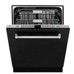 ZLINE 24 In. Monument Series 3rd Rack Top Touch Control Dishwasher in Black Matte, 45dBa, DWMT-BLM-24