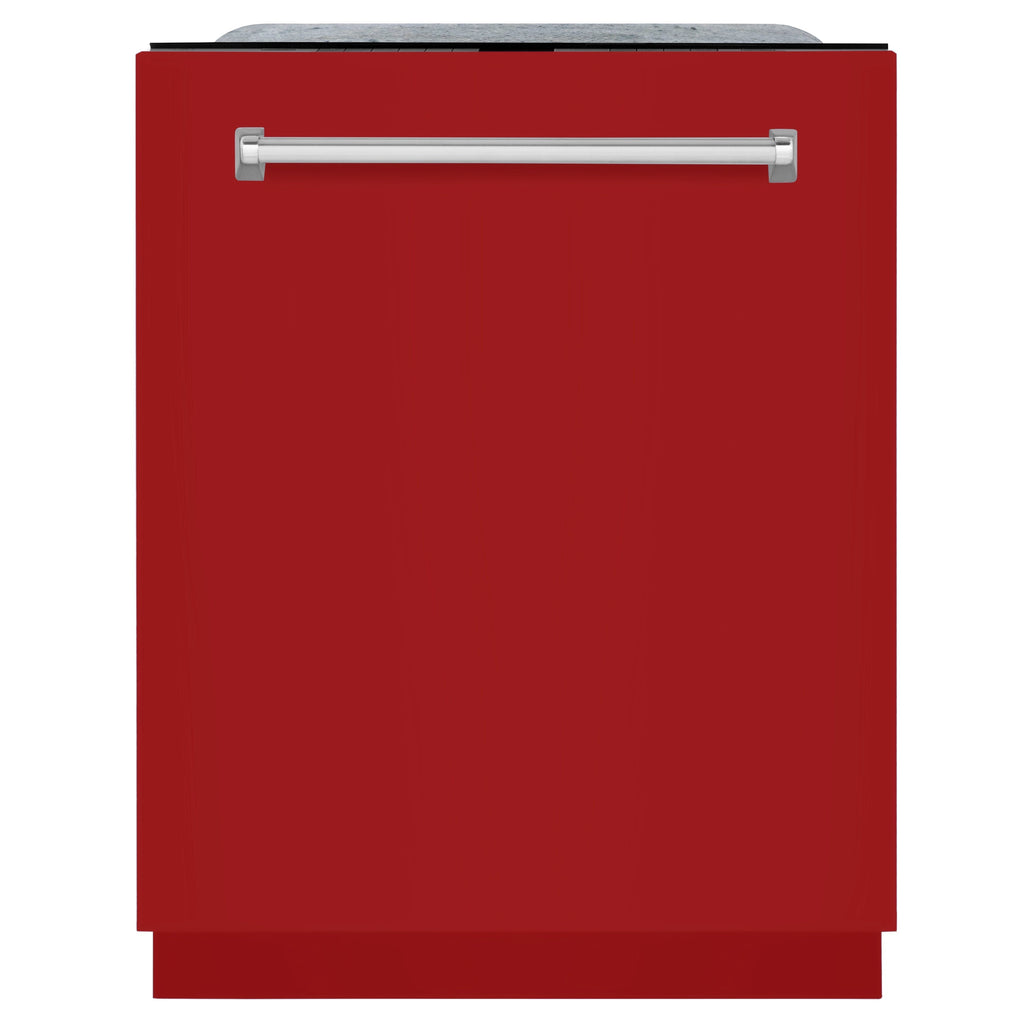 ZLINE 24 In. Monument Series 3rd Rack Top Touch Control Dishwasher in Red Gloss, 45dBa, DWMT-RG-24
