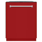 ZLINE 24 In. Monument Series 3rd Rack Top Touch Control Dishwasher in Red Gloss, 45dBa, DWMT-RG-24