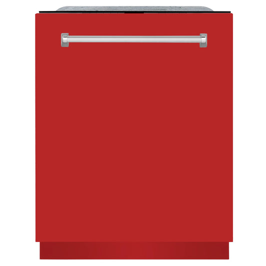 ZLINE 24 In. Monument Series 3rd Rack Top Touch Control Dishwasher in Red Matte, 45dBa, DWMT-RM-24
