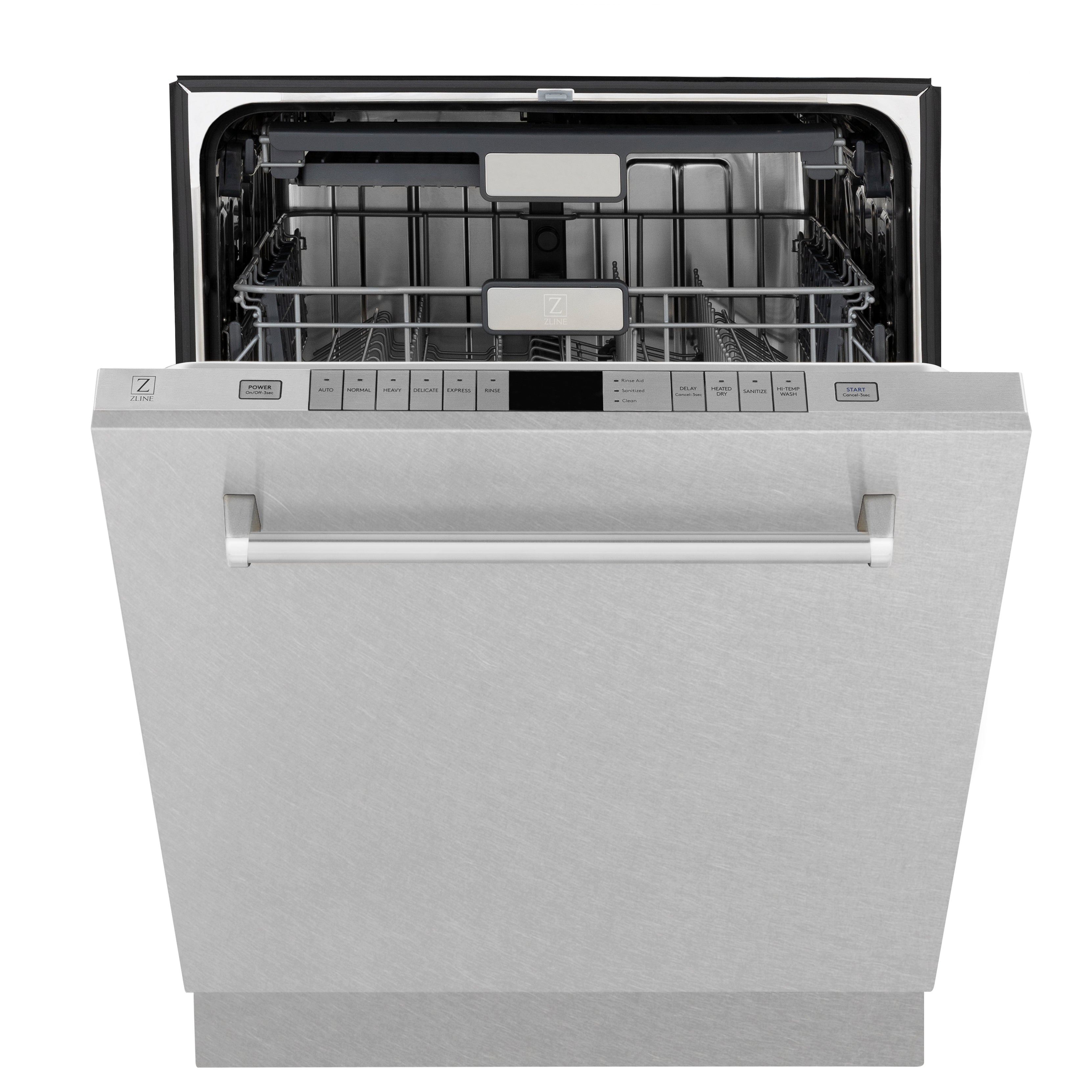 ZLINE 24" Monument Series 3rd Rack Top Touch Control Dishwasher with Satin Stainless Steel Panel and Stainless Steel Tub, 45dBa, DWMT-SN-24