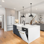 ZLINE Autograph Package - 48" Dual Fuel Range, Range Hood, and Dishwasher in White Matte and Satin Stainless Steel with Bronze Accents, 3AKPR-RASWMRHDWM48-CB