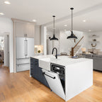 ZLINE Autograph Package - 48" Dual Fuel Range, Range Hood, Dishwasher in Satin Stainless Steel, Matte Black Accents