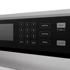 ZLINE 30" Autograph Professional True Convection Single Wall Oven with Air Fry and Self Clean in Satin Stainless Steel with White Matte Door and Champagne Bronze Handle, WASSZ-WM-30-CB