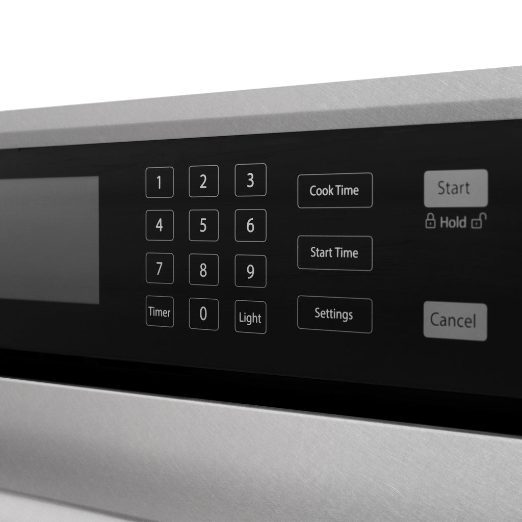 ZLINE 30" Autograph Professional True Convection Single Wall Oven with Air Fry and Self Clean in Satin Stainless Steel with White Matte Door and Polished Gold Handle, WASSZ-WM-30-G