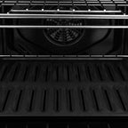 ZLINE 30" Autograph Professional True Convection Single Wall Oven with Air Fry and Self Clean in Satin Stainless Steel with White Matte Door and Polished Gold Handle, WASSZ-WM-30-G