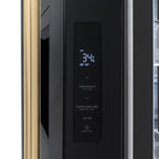 ZLINE 36" French Door Refrigerator 28.9 cu. ft. Standard-Depth Water Dispenser Dual Ice Maker Black Champagne Bronze Handles (RSMZ-W-36-BS-CB)