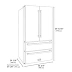 ZLINE 36-Inch Refrigerator 22.5 Cu. Ft. Stainless Steel Ice Maker Gold Square Handles (RFMZ-36-FG)