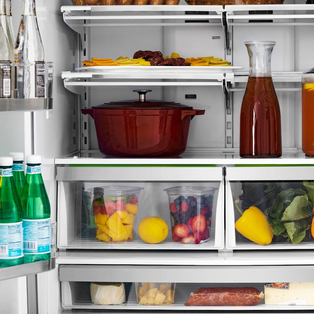 ZLINE 36 in. French Door Refrigerator with Water & Ice Dispenser, Gold Square Handles (RFMZ-W-36-FG)