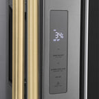 ZLINE 36 in. French Door Refrigerator 28.9 cu. ft. Standard Depth with Water Dispenser Dual Ice Maker Stainless Steel Champagne Bronze Handles (RSMZ-W-36-CB)