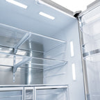 ZLINE 36 in. French Door Refrigerator 28.9 cu. ft. Standard-Depth, Water Dispenser, Dual Ice Maker, Stainless Steel, Bronze Handles (RSMZ-W-36-FCB)