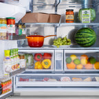 ZLINE 36 in. French Door Refrigerator 28.9 cu. ft. Standard-Depth, Water Dispenser, Dual Ice Maker, Stainless Steel, Bronze Handles (RSMZ-W-36-FCB)