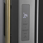 ZLINE Kitchen and Bath 36 in. French Door Refrigerator 28.9 cu. ft. Standard Depth Water Dispenser Dual Ice Maker Stainless Steel Gold Handles (RSMZ-W-36-G)
