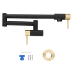 ZLINE Autograph Gemini Pot Filler in Matte Black and Champagne Bronze, GEM-FPF-ZMBCB