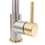 ZLINE Autograph Gemini Pull Down Single Handle Kitchen Faucet in Brushed Nickel and Champagne Bronze, GEM-KF-ZBNCB