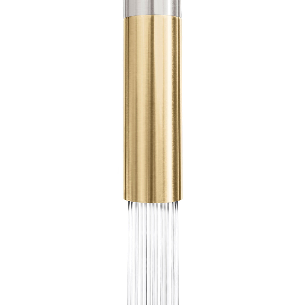 ZLINE Autograph Gemini Pull Down Single Handle Kitchen Faucet in Brushed Nickel and Champagne Bronze, GEM-KF-ZBNCB