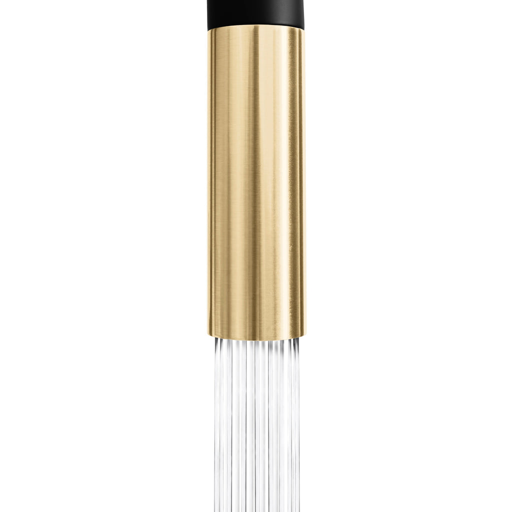 ZLINE Autograph Gemini Pull Down Single Handle Kitchen Faucet in Matte Black and Champagne Bronze, GEM-KF-ZMBCB