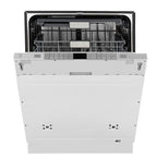 ZLINE Autograph Edition 24" Monument Series 3rd Rack Top Touch Control Tall Tub Dishwasher in Custom Panel Ready with Champagne Bronze Handle, 45dBa, DWMTZ-24-CB
