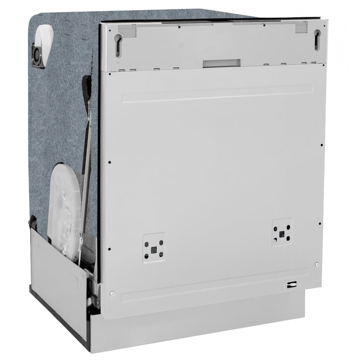 ZLINE Autograph Edition 24" Monument Series 3rd Rack Top Touch Control Tall Tub Dishwasher in Custom Panel Ready with Champagne Bronze Handle, 45dBa, DWMTZ-24-CB