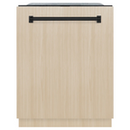 ZLINE Autograph Edition 24 In. Tall Dishwasher, Touch Control, in Custom Panel Ready with Matte Black Handle, DWMTZ-24-MB