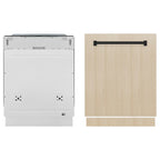 ZLINE Autograph Edition 24 In. Tall Dishwasher, Touch Control, in Custom Panel Ready with Matte Black Handle, DWMTZ-24-MB